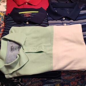 Chaps Mint Green and White Polo Shirt